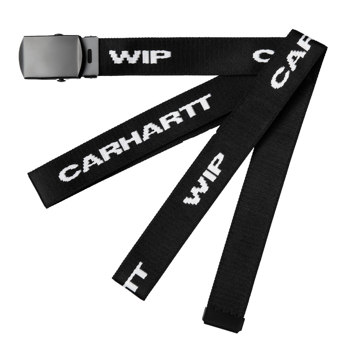 Carhartt WIP MAGAZINE SCRIPT BELT カーハートワークインプログレス マガジン スクリプト ベルト I037074【メンズ ロゴデザイン サイズ調節可能 メタルクリップバックル 付け替え可能バックル 26FW】