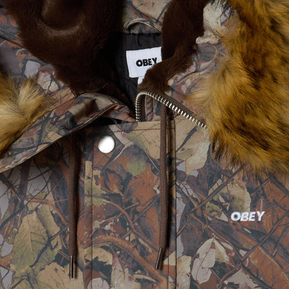 OBEY N-2B SHORT PARKA オベイ N-2B ショートパーカー 121800623【メンズ フェイクファー ジップフード フード付き アウター 中綿ジャケット 26FW】