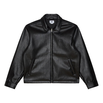 OBEY WORKMAN PU JACKET オベイ ワークマン ピーユー ジャケット 121800631【メンズ メタルジップ フロントジップ ウェルトポケット ハンドポケット ボタンカフス 26FW】