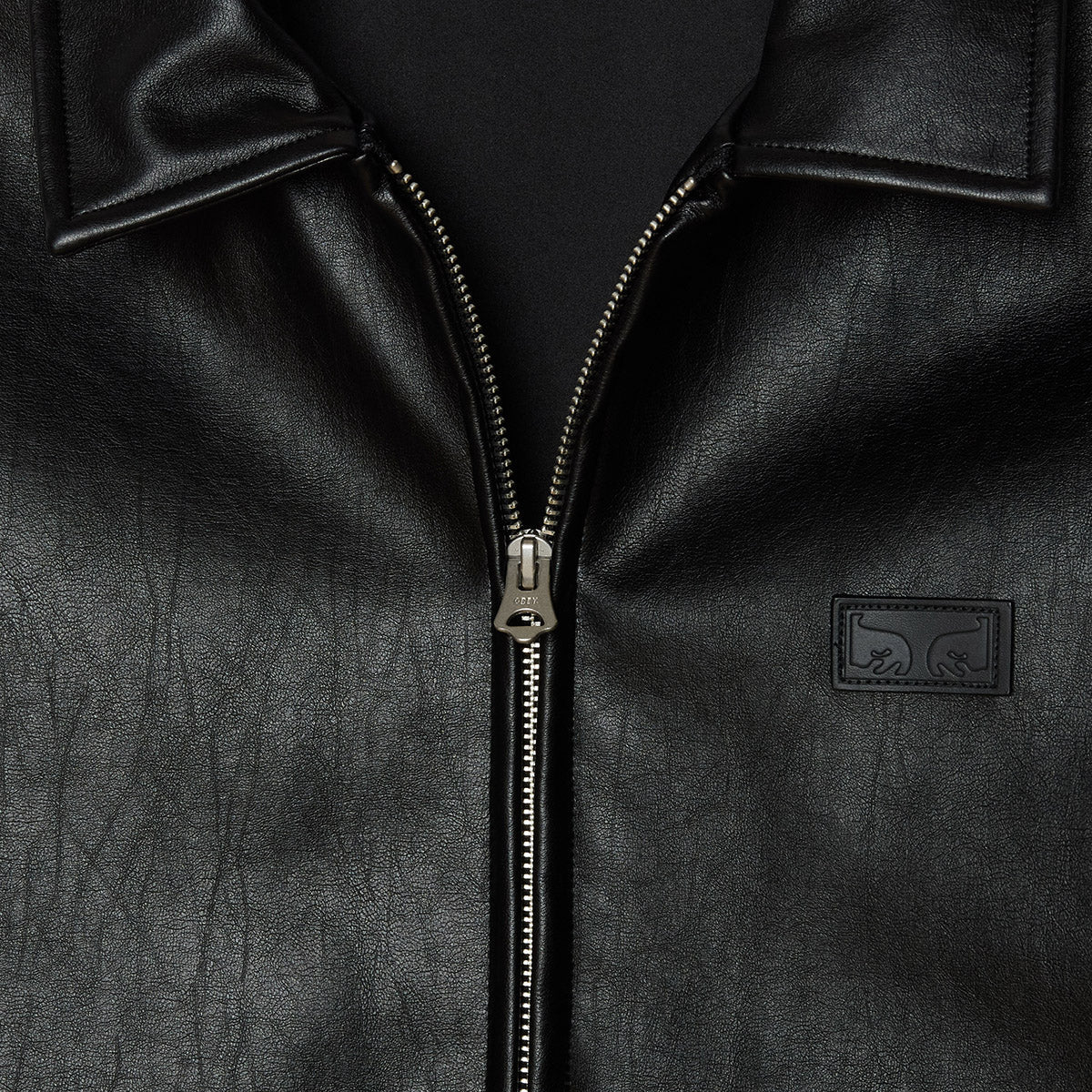 OBEY WORKMAN PU JACKET オベイ ワークマン ピーユー ジャケット 121800631【メンズ メタルジップ フロントジップ ウェルトポケット ハンドポケット ボタンカフス 26FW】