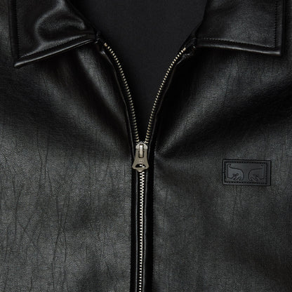OBEY WORKMAN PU JACKET オベイ ワークマン ピーユー ジャケット 121800631【メンズ メタルジップ フロントジップ ウェルトポケット ハンドポケット ボタンカフス 26FW】
