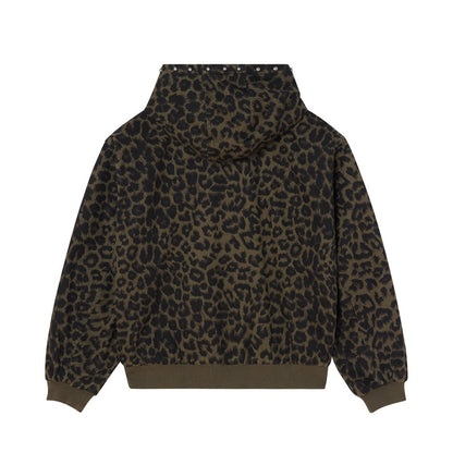 OBEY STUDDED ZIP UP JACKET オベイ スタッデッド ジップアップ ジャケット 121800633【メンズ フードジャケット メタルスタッズ ジップアップ メタルジッパー ドローコード 26FW】