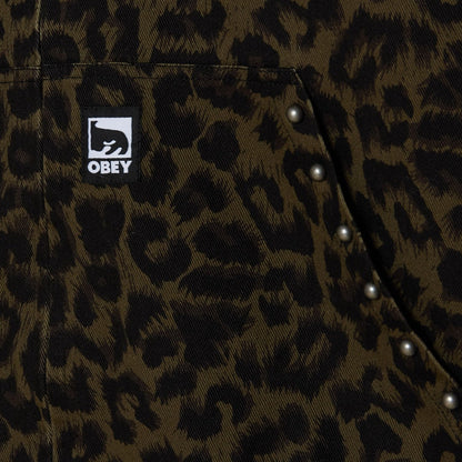 OBEY STUDDED ZIP UP JACKET オベイ スタッデッド ジップアップ ジャケット 121800633【メンズ フードジャケット メタルスタッズ ジップアップ メタルジッパー ドローコード 26FW】