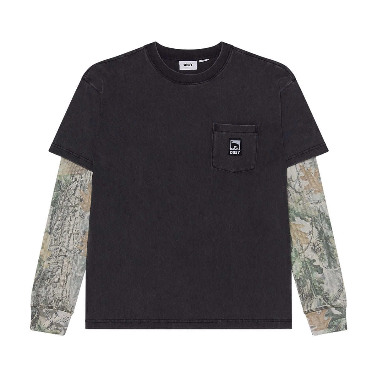 OBEY POST 2FER オベイ ポスト ツーファー 131030150【メンズ レイヤード カットソー 長袖 カモフラージュ 26FW】