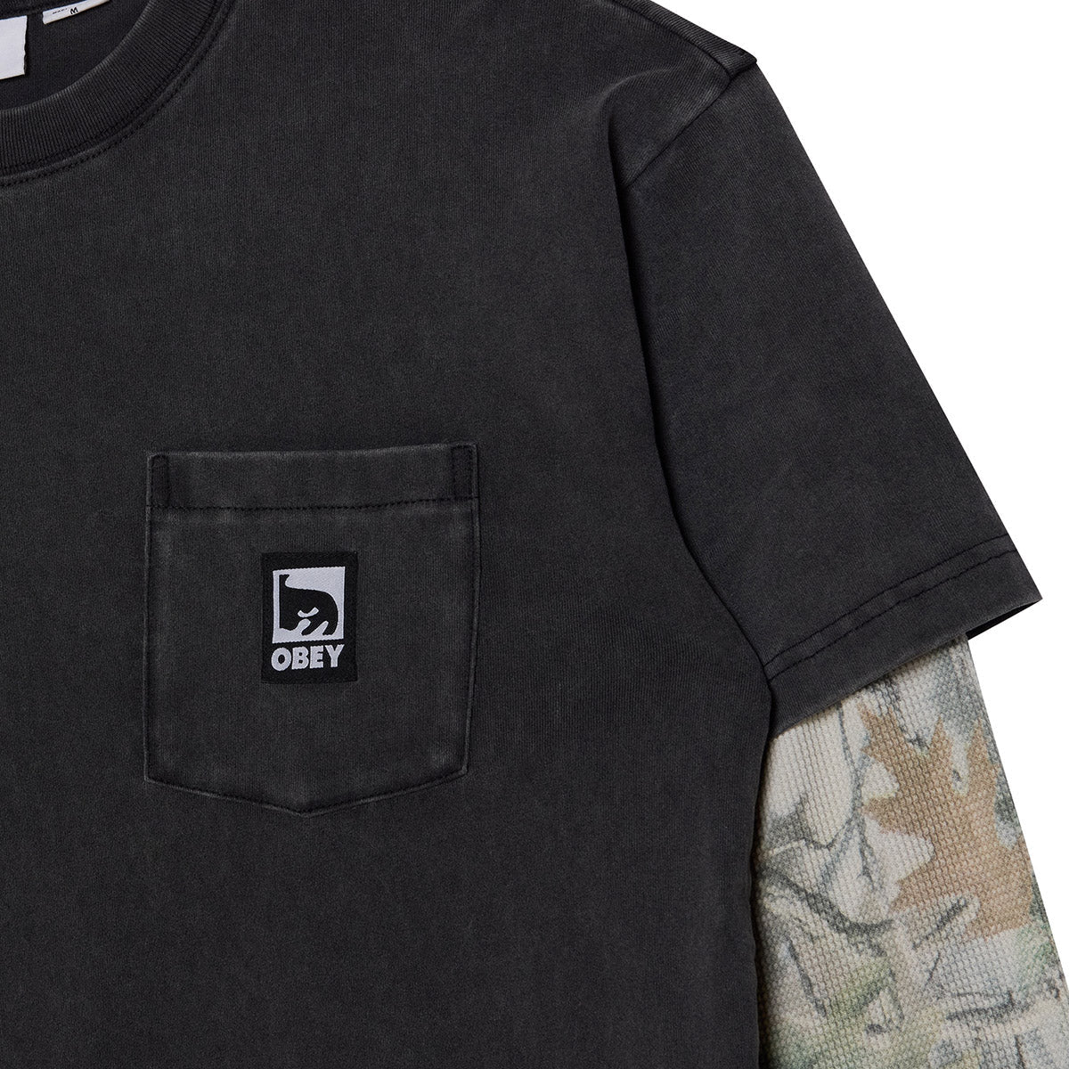 OBEY POST 2FER オベイ ポスト ツーファー 131030150【メンズ レイヤード カットソー 長袖 カモフラージュ 26FW】