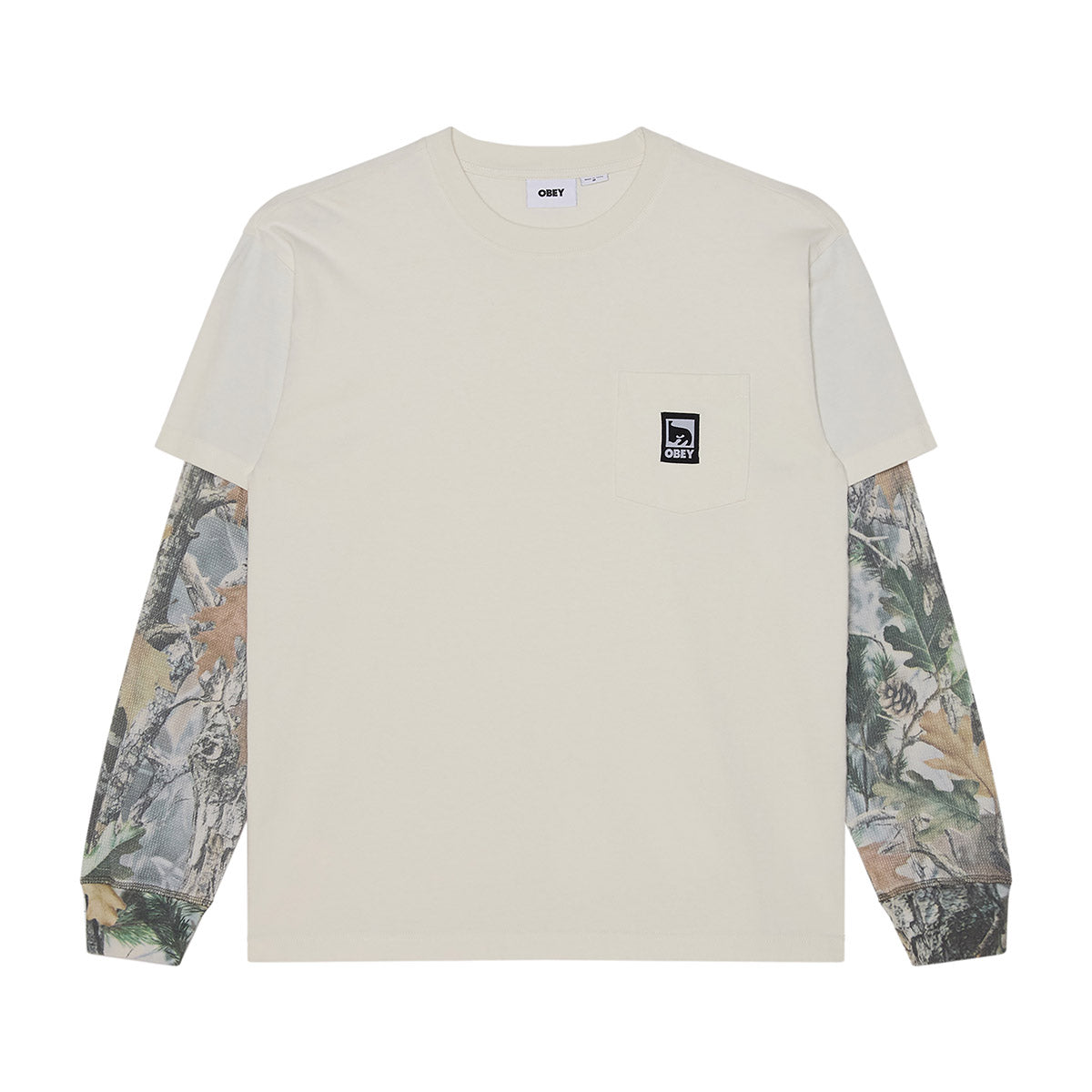 OBEY POST 2FER オベイ ポスト ツーファー 131030150【メンズ レイヤード カットソー 長袖 カモフラージュ 26FW】