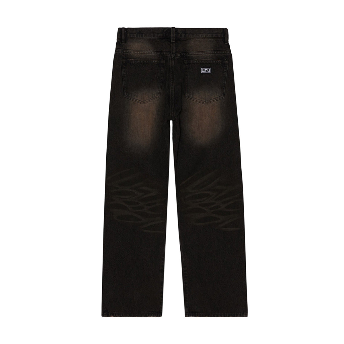 OBEY STUDDED BOXCAR STRAIGHT LEG DENIM オベイ スタッズド ボックスカー ストレートレッグ デニム 142010121【メンズ ボタンフライ 5ポケットデニム バックポケットラベル 26FW】