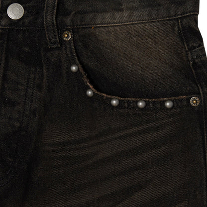 OBEY STUDDED BOXCAR STRAIGHT LEG DENIM オベイ スタッズド ボックスカー ストレートレッグ デニム 142010121【メンズ ボタンフライ 5ポケットデニム バックポケットラベル 26FW】