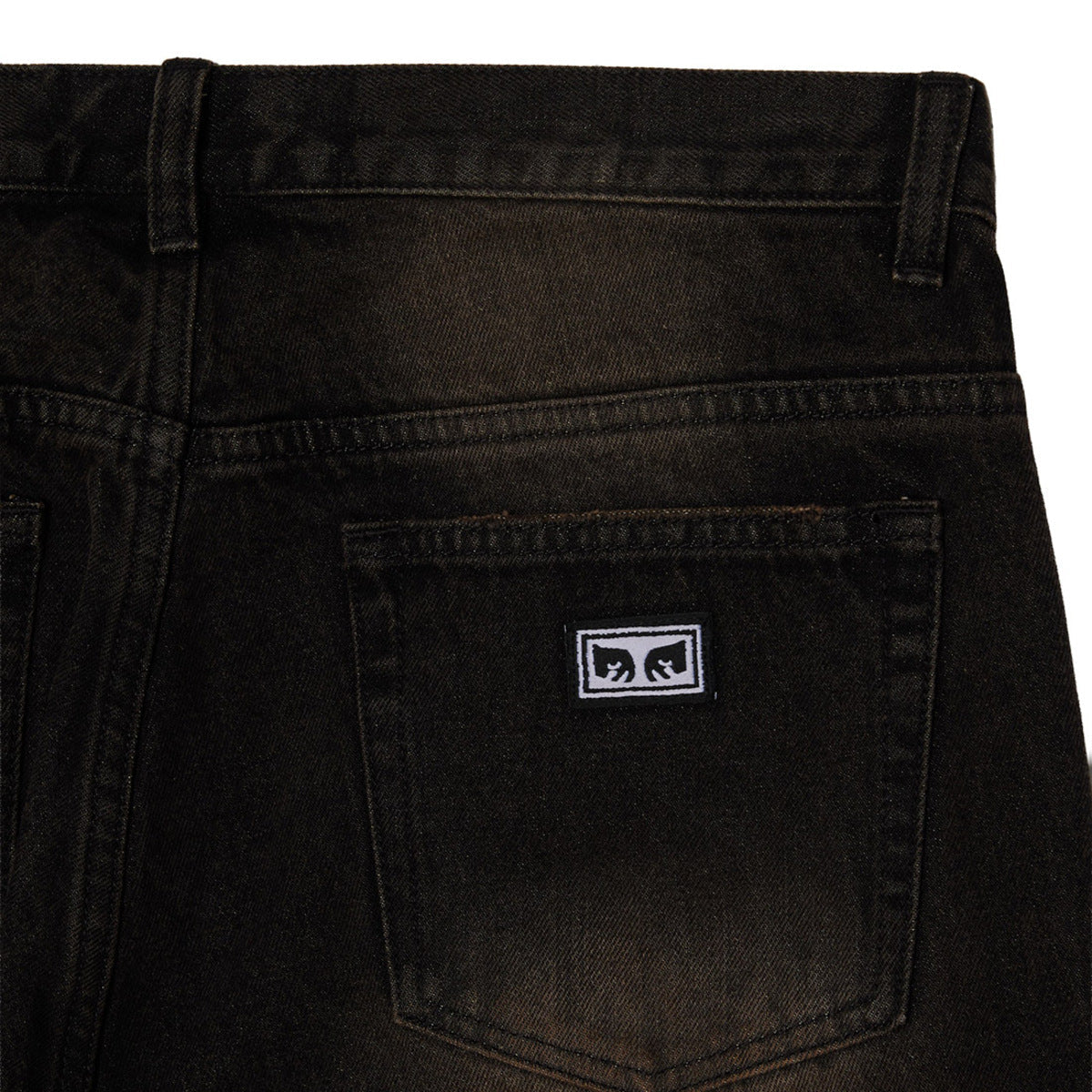 OBEY STUDDED BOXCAR STRAIGHT LEG DENIM オベイ スタッズド ボックスカー ストレートレッグ デニム 142010121【メンズ ボタンフライ 5ポケットデニム バックポケットラベル 26FW】