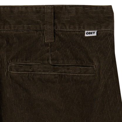 OBEY DEAN FADED WASH CORD PANT オベイ ディーン フェイデッドウォッシュ コード パンツ 142020266【メンズ ストレートパンツ ジッパーフライ ウェルトポケット バックウエストラベル 26FW】