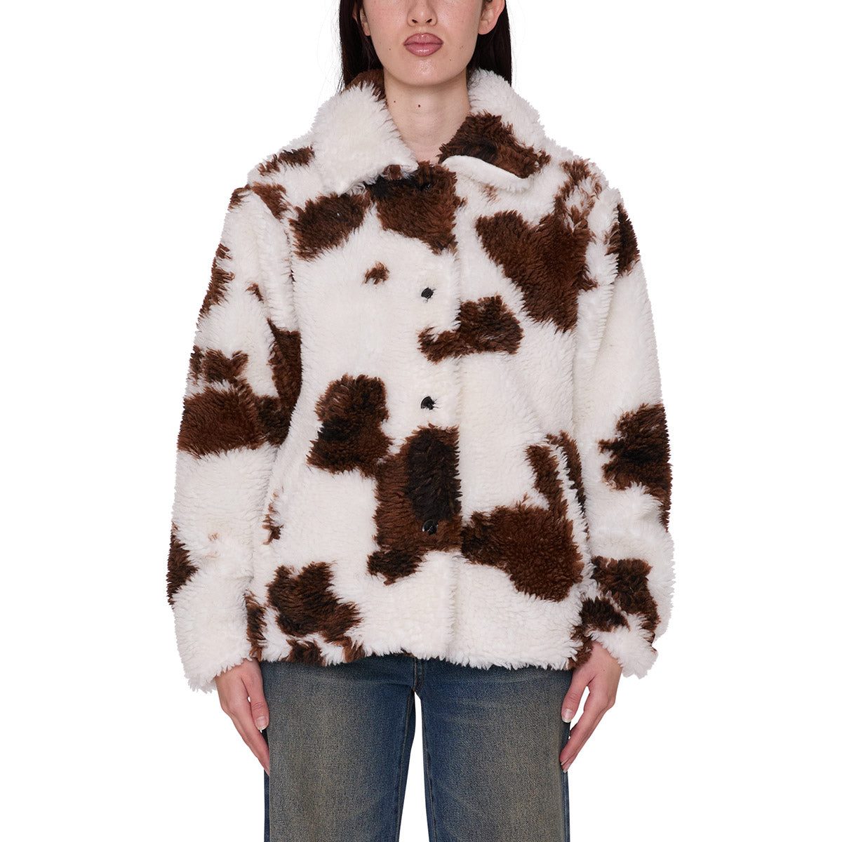 OBEY NOLIE SHERPA SHORT COAT オベイ ノリイ セラフ ショートコート 221800454【レディース ショートコート ジャカード織り 裏地 リラックスフィット 26FW】