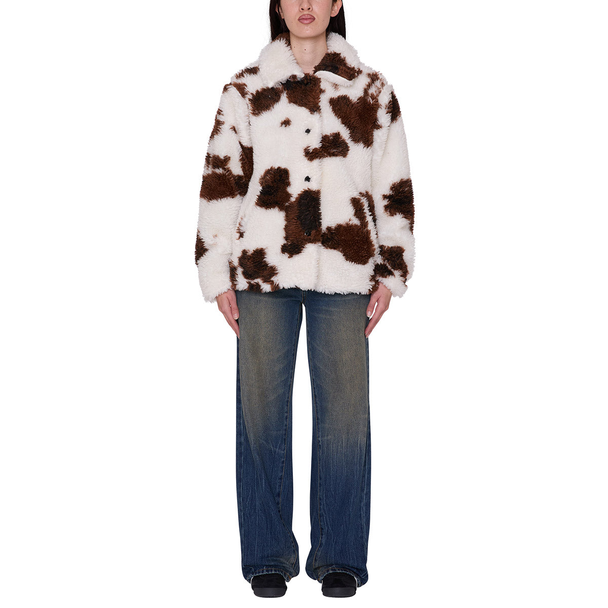 OBEY NOLIE SHERPA SHORT COAT オベイ ノリイ セラフ ショートコート 221800454【レディース ショートコート ジャカード織り 裏地 リラックスフィット 26FW】