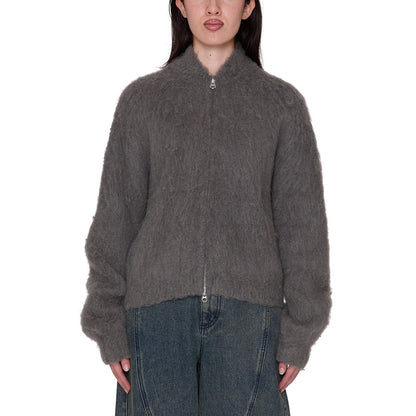 OBEY CAIA SWEATER BOMBER オベイ カイア セーター ボンバー 251010079【レディース ニット メタルジッパー ジップアップ  レギュラーフィットリブ仕様 26FW】
