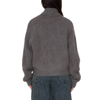 OBEY CAIA SWEATER BOMBER オベイ カイア セーター ボンバー 251010079【レディース ニット メタルジッパー ジップアップ  レギュラーフィットリブ仕様 26FW】