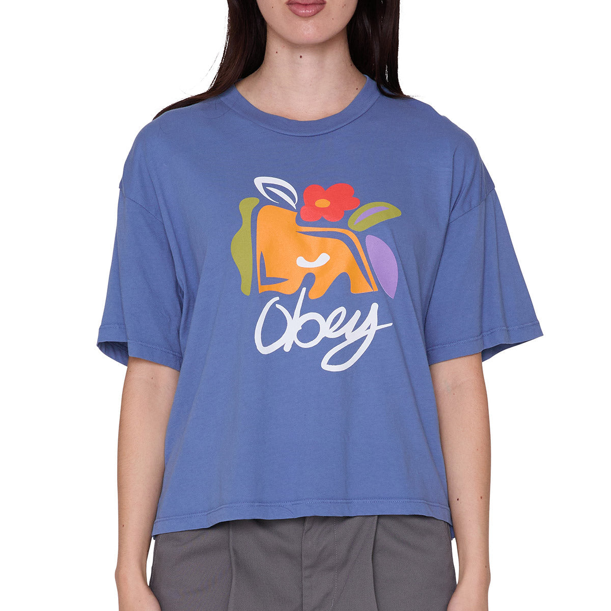 OBEY LE FLEUR オベイ ル フルール 268072750【レディース Tシャツ 半袖 カットソー プリントTシャツ 26FW】
