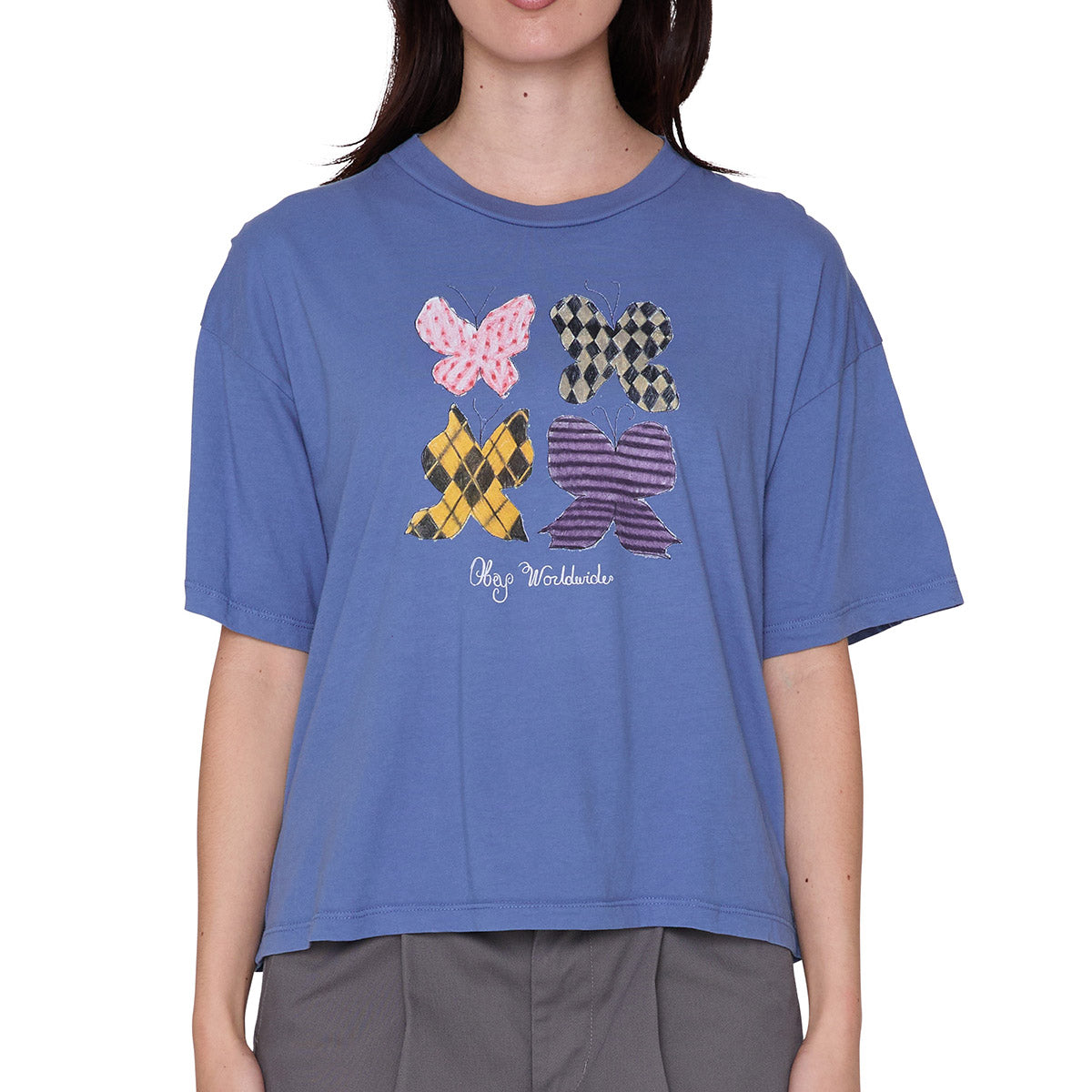 OBEY ARGILEBUTTERFLY オベイ アルジルバタフライ 268072751【レディース Tシャツ 半袖 カットソー プリントTシャツ 26FW】