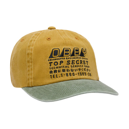 OBEY PIGMENT OBEY TOP SECRET 6 PANEL STRAPBAC オベイ ピグメント オベイ トップシークレット 6パネル ストラップバック 100580449【メンズ アンストラクチャード ストラップバッククロージャー キャップ サイズ調整可 26FW】