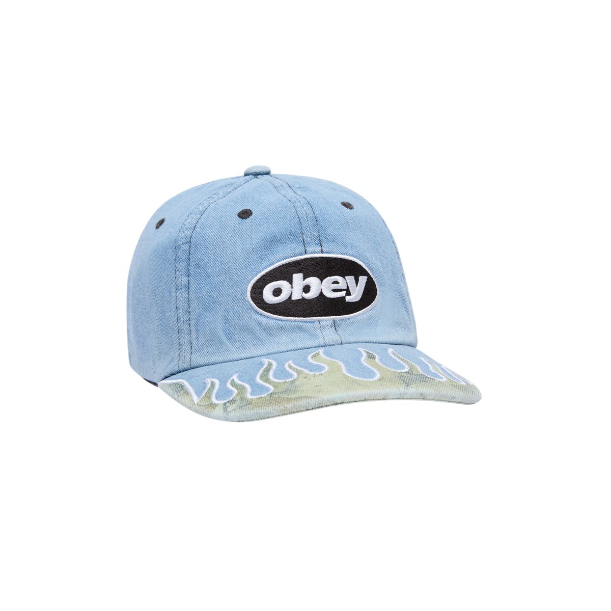OBEY PIGMENT FLAMES 6 PANEL VB オベイ ピグメント フレイムス 6パネル VB 100580456【メンズ キャップ 刺繍 カジュアル デニム素材 デイリーユース 26FW】
