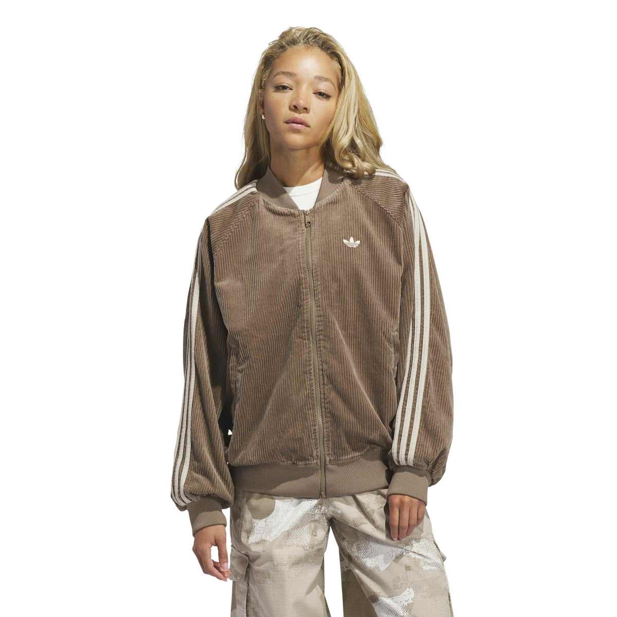adidas Originals CORDUROY SST OVERSIZED TRACK TOP アディダスオリジナルス コーデュロイ SST オーバーサイズ トラックトップ LOH25-HY8035【レディース トラックジャケット オーバーサイズ コーデュロイ カジュアル デイリーユース 26FW】