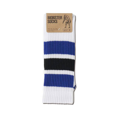 AKTR MONSTER SOCKS アクター モンスターソックス 226-011021【メンズ ソックス オールドスクール レトロカラー ラインデザイン クルーソックス 26FW】