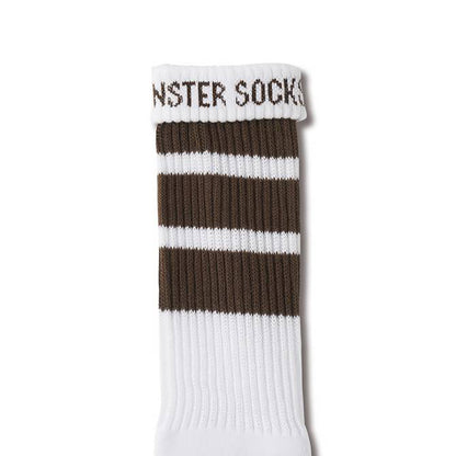 AKTR MONSTER SOCKS アクター モンスターソックス 226-011021【メンズ ソックス オールドスクール レトロカラー ラインデザイン クルーソックス 26FW】