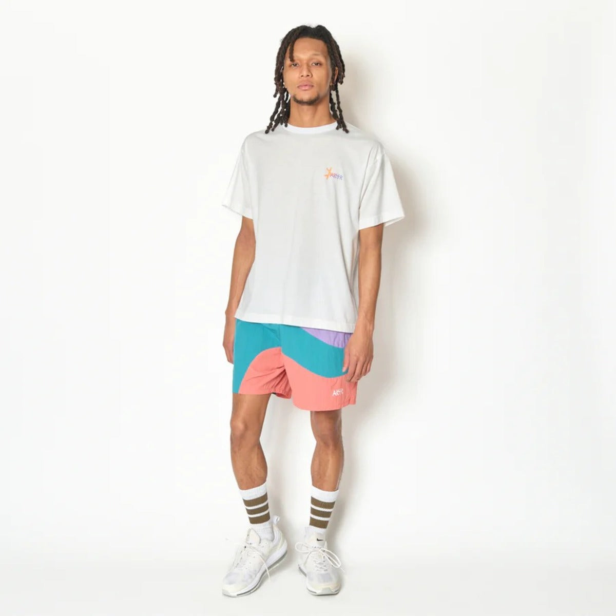 AKTR TIDELINE WAVE NYLON WIDE 5.5″ SHORTS (TL) アクター タイドライン ウェーブ ナイロン ワイド 5.5インチ ショーツ 226-046002【メンズ ショートパンツ 短パン ナイロンパンツ ワイドシルエット 26FW】