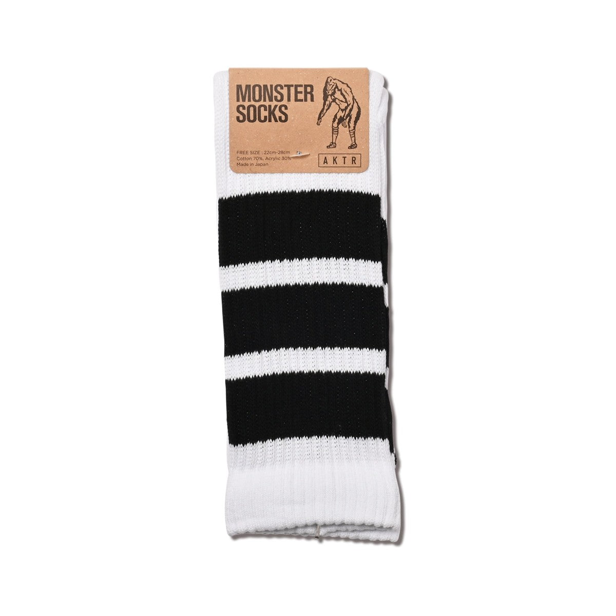 AKTR BASIC MONSTER SOCKS アクター ベーシック モンスター ソックス 524-003021【メンズ ソックス オールドスクール レトロカラー クルーソックス ラインソックス 26FW】