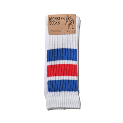 AKTR BASIC MONSTER SOCKS アクター ベーシック モンスター ソックス 524-004021【メンズ ソックス オールドスクール レトロカラー クルーソックス ラインソックス 26FW】