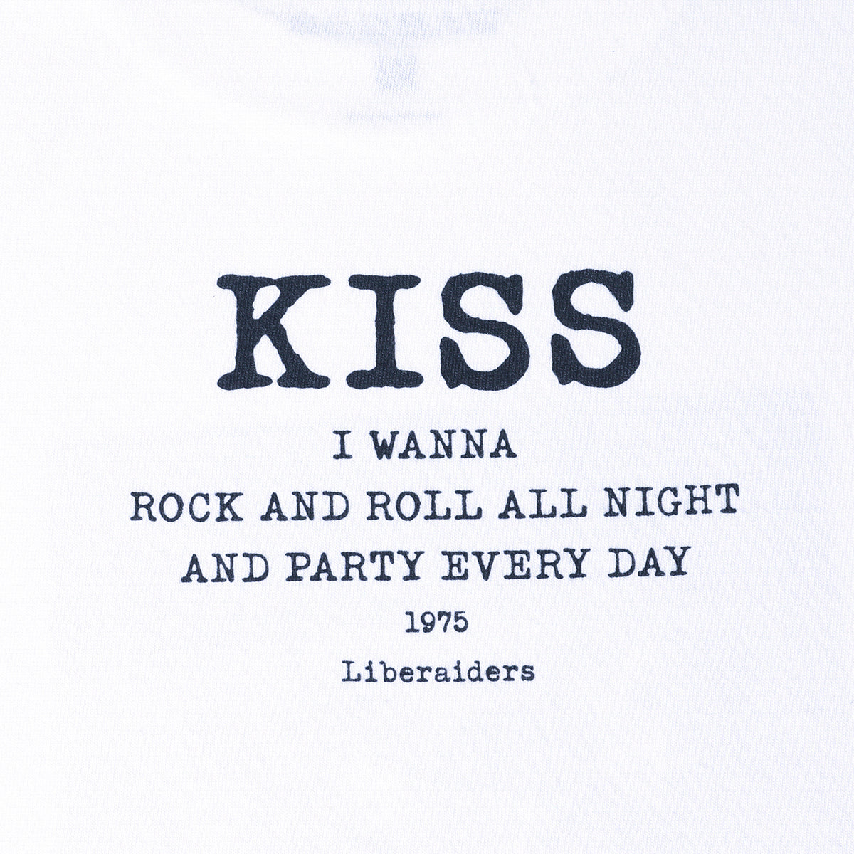 Liberaiders KISS TEE リベレイダース キッス ティー 776022616【メンズ ロックT モノクロフォト バックプリント パンク ストリートファッション 26FW】