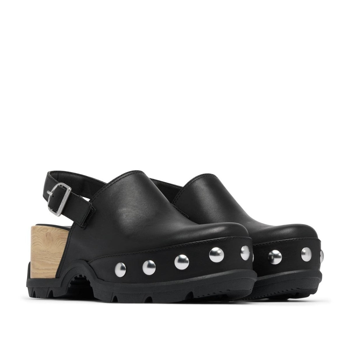 SOREL ROMIN CLOG RIVET ソレル ローミンクロッグ リベット NL5226-010【レディース クロッグサンダル レザー ヒールストラップ 軽量 26FW】