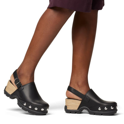 SOREL ROMIN CLOG RIVET ソレル ローミンクロッグ リベット NL5226-010【レディース クロッグサンダル レザー ヒールストラップ 軽量 26FW】