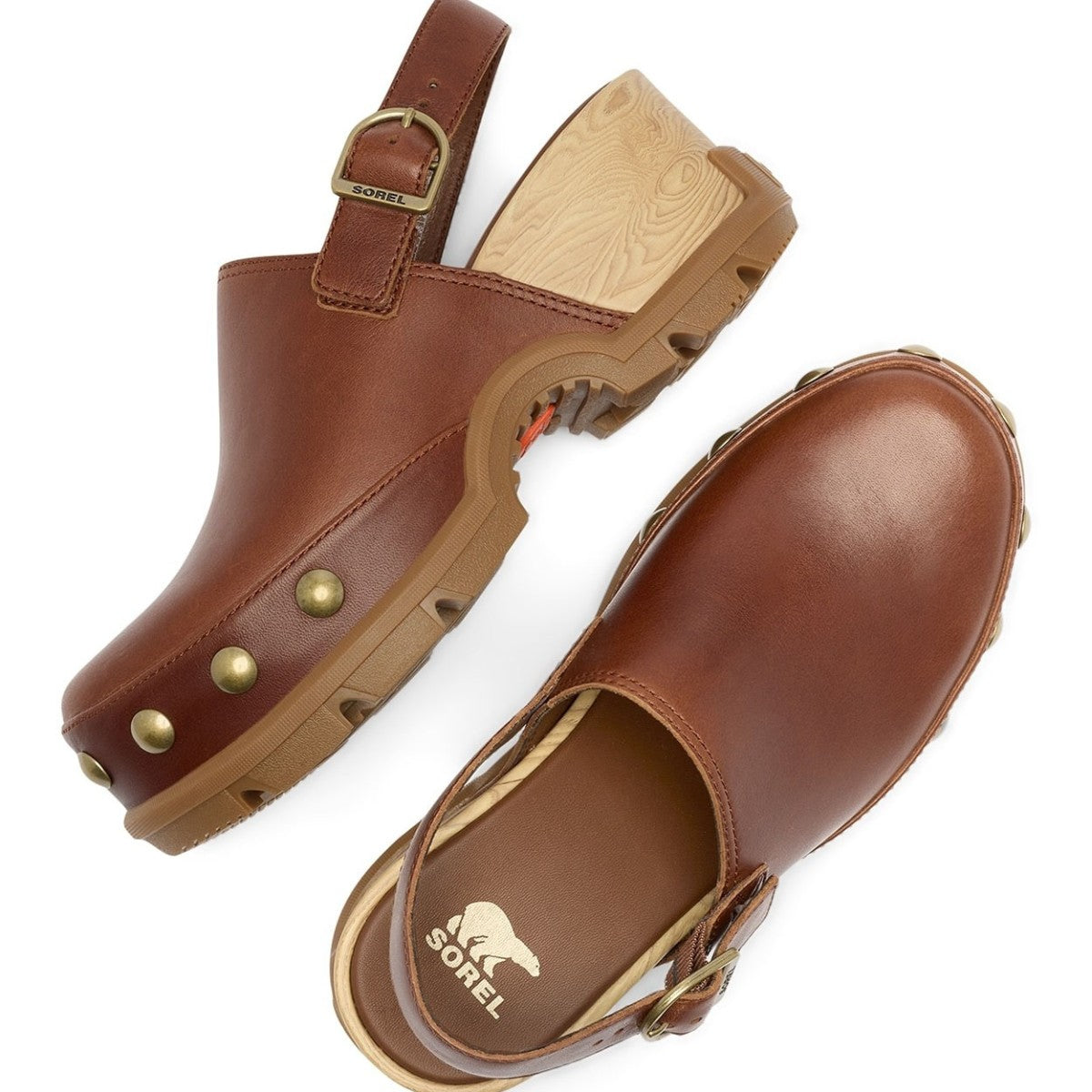 SOREL ROMIN CLOG RIVET ソレル ローミンクロッグ リベット NL5226-244【レディース クロッグサンダル レザー ヒールストラップ 軽量 26FW】