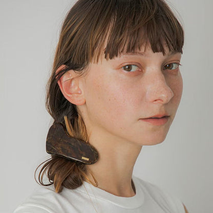 LAPUIS Plump Heart Barrette L ラピュイ プランプ ハート バレッタ L 262-220128【レディース バレッタ 日本製 26FW】
