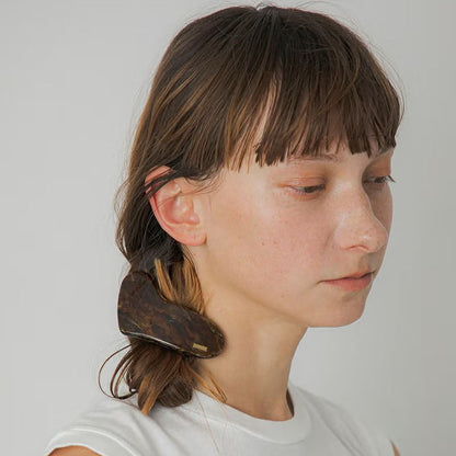 LAPUIS Plump Heart Barrette L ラピュイ プランプ ハート バレッタ L 262-220128【レディース バレッタ 日本製 26FW】