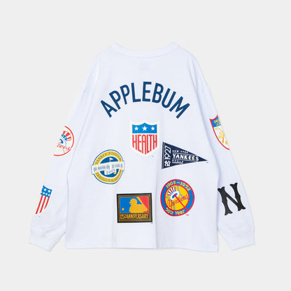 APPLEBUM "New York Yankees" Wappen L/S T-shirt アップルバム ニューヨーク・ヤンキース ワッペン ロングスリーブTシャツ ML2621105Y【メンズ ロングスリーブTシャツ 長袖Tシャツ ロンT グラフィックTシャツ プリントTシャツ 26FW】