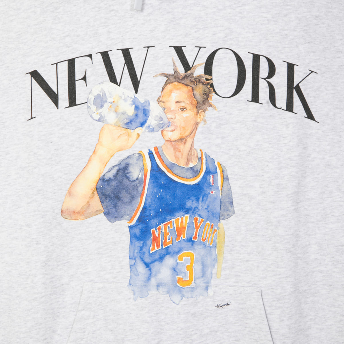 APPLEBUM “New York” Hoodie アップルバム ニューヨーク フーディー TY2620401【メンズ グラフィックフーディー パーカー 水彩画 裏パイル生地 ストリート 26FW】