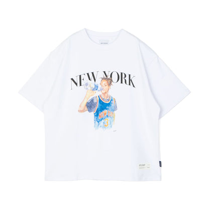 APPLEBUM “New York” T-shirt アップルバム ニューヨーク Tシャツ TY2621101【メンズ 半袖Tシャツ グラフィックTシャツ 水彩画 天竺 ストリート 26FW】