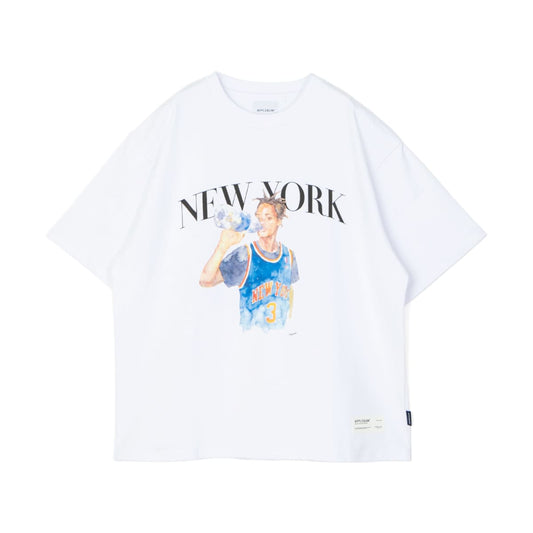APPLEBUM “New York” T-shirt アップルバム ニューヨーク Tシャツ TY2621101【メンズ 半袖Tシャツ グラフィックTシャツ 水彩画 天竺 ストリート 26FW】