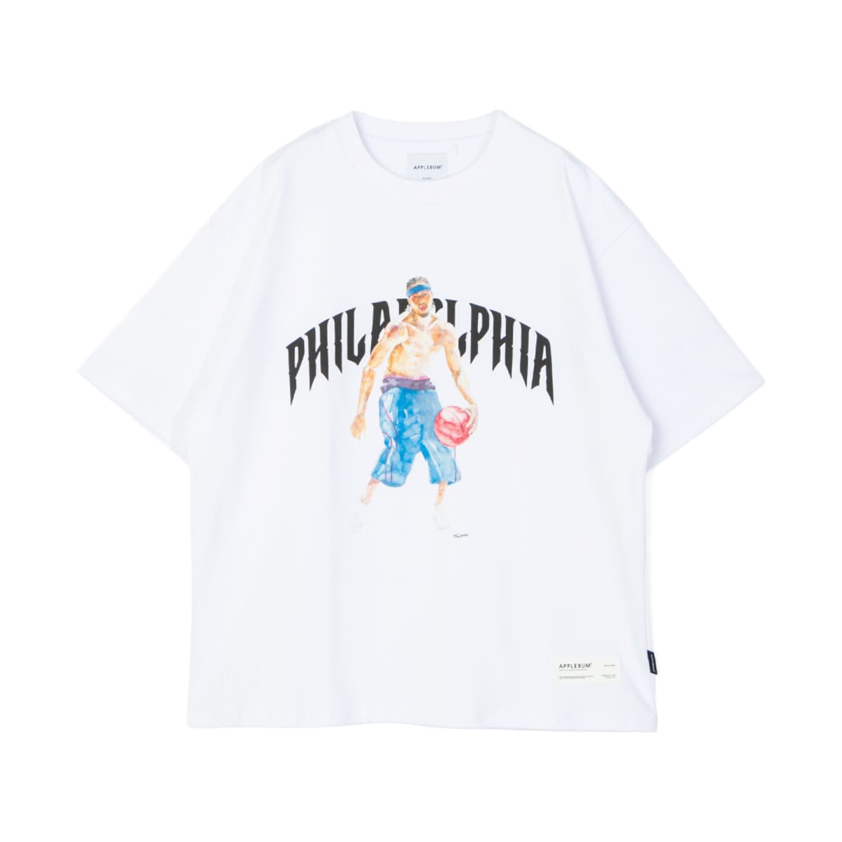 APPLEBUM “Philadelphia” T-shirt アップルバム フィラデルフィア Tシャツ TY2621102【メンズ 半袖Tシャツ グラフィックTシャツ 水彩画 天竺 ストリート 26FW】