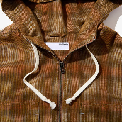 Diaspora skateboards Hooded Corduroy Shirt ディアスポラ スケートボード フーデッド コーデュロイ シャツ DSP-26AW-SH03【メンズ シャツジャケット オーバーシャツ チェック柄 ポケット付き 26FW】