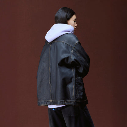 Liberaiders WASHED LEATHER JACKET リベレイダース ウォッシュド レザー ジャケット 730132603【メンズ レザージャケット 羊革 ヴィンテージライク ウォッシュ加工 26FW】