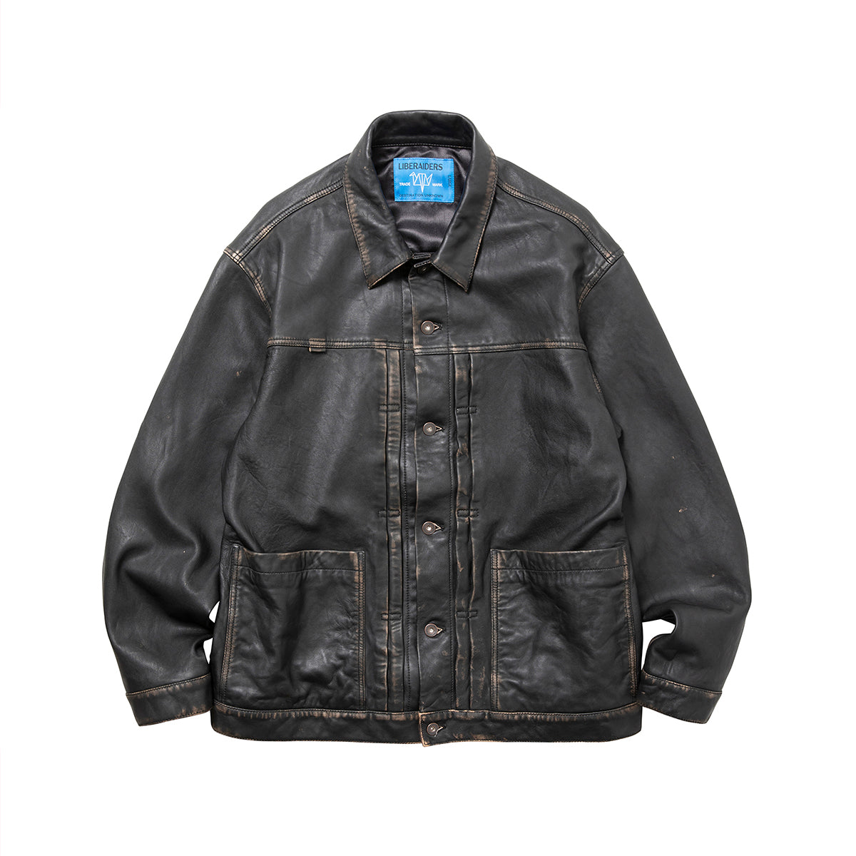 Liberaiders WASHED LEATHER JACKET リベレイダース ウォッシュド レザー ジャケット 730132603【メンズ レザージャケット 羊革 ヴィンテージライク ウォッシュ加工 26FW】