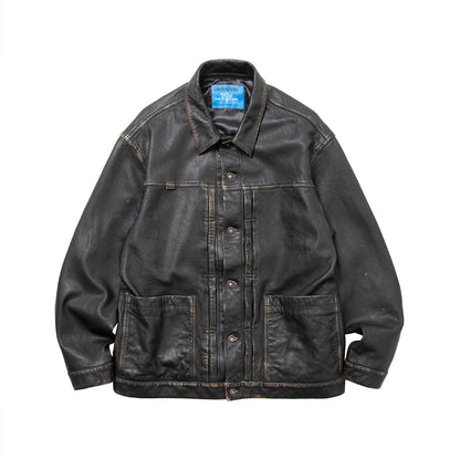 Liberaiders WASHED LEATHER JACKET リベレイダース ウォッシュド レザー ジャケット 730132603【メンズ レザージャケット 羊革 ヴィンテージライク ウォッシュ加工 26FW】