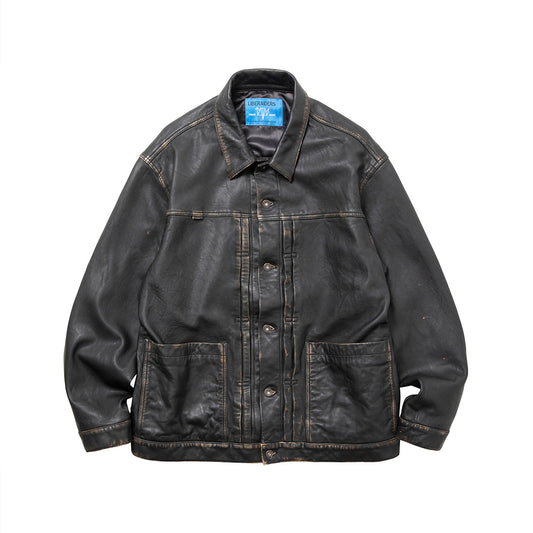 Liberaiders WASHED LEATHER JACKET リベレイダース ウォッシュド レザー ジャケット 730132603【メンズ レザージャケット 羊革 ヴィンテージライク ウォッシュ加工 26FW】