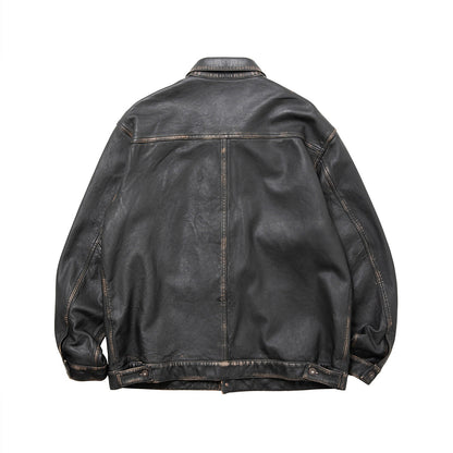 Liberaiders WASHED LEATHER JACKET リベレイダース ウォッシュド レザー ジャケット 730132603【メンズ レザージャケット 羊革 ヴィンテージライク ウォッシュ加工 26FW】