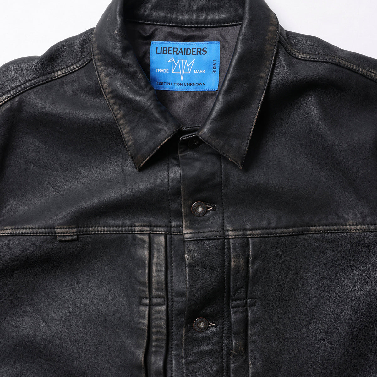 Liberaiders WASHED LEATHER JACKET リベレイダース ウォッシュド レザー ジャケット 730132603【メンズ レザージャケット 羊革 ヴィンテージライク ウォッシュ加工 26FW】