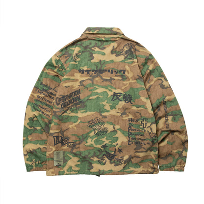 Liberaiders HANDWRITING CAMO COACH JACKET リベレイダース ハンドライティング カモ コーチ ジャケット 730142603【メンズ コーチジャケット 迷彩柄 グラフィック ヴィンテージ風 26FW】