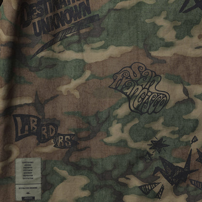Liberaiders HANDWRITING CAMO COACH JACKET リベレイダース ハンドライティング カモ コーチ ジャケット 730142603【メンズ コーチジャケット 迷彩柄 グラフィック ヴィンテージ風 26FW】