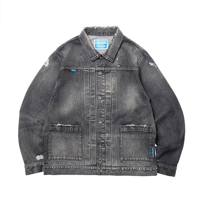 Liberaiders DAMAGED DENIM TRUCKER JACKET リベレイダース ダメージド デニム トラッカー ジャケット 730152603【メンズ デニムジャケット  ヴィンテージ ダメージ加工 カジュアル 13.5oz 26FW】