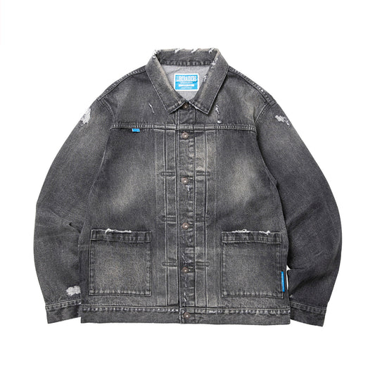 Liberaiders DAMAGED DENIM TRUCKER JACKET リベレイダース ダメージド デニム トラッカー ジャケット 730152603【メンズ デニムジャケット  ヴィンテージ ダメージ加工 カジュアル 13.5oz 26FW】
